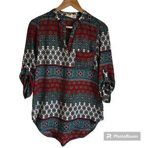 Knox rose women’s‎ blouse small red blue